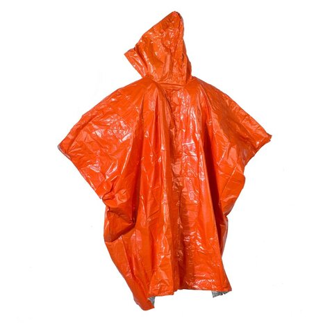 Fox outdoor poncho d'urgence orange avec rev&ecirc;tement en aluminium