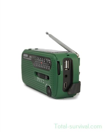 Degen - DE13 noodradio / wereldradio AM/FM/SW met ingebouwde zaklamp en accupack