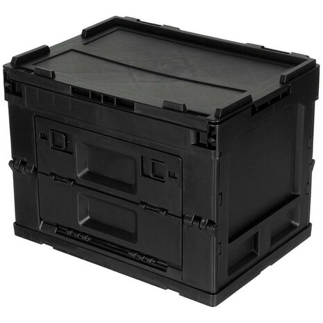 MFH Kunststoff Transportkoffer 20L, faltbar und stapelbar, schwarz