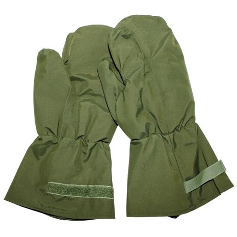 British Army Arctic MKII 3-Laminate Outer Mittens with Inner Lining, OD Green