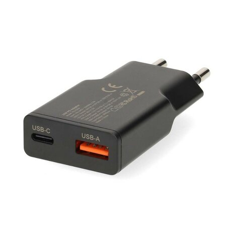 Nedis chargeur USB Nedis 30 W GaN PD3.0, charge rapide, s&eacute;lection automatique de la tension, noir