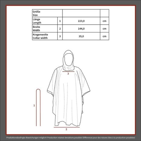 MFH Poncho, Rip Stop, coyote tan, 144 x 223 cm