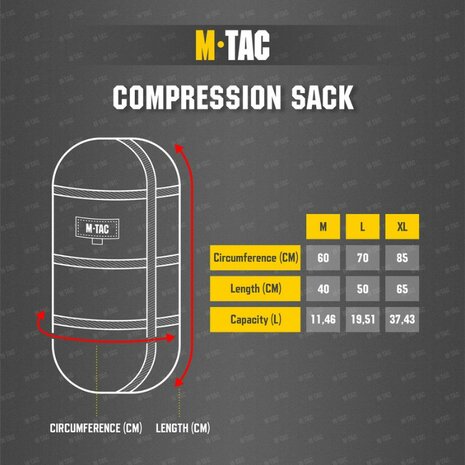 M-Tac Kompressionssack f&uuml;r Schlafs&auml;cke Medium, schwarz