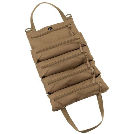 Sac utilitaire MFH Bushcraft enroulable, 5 compartiments, coyote tan