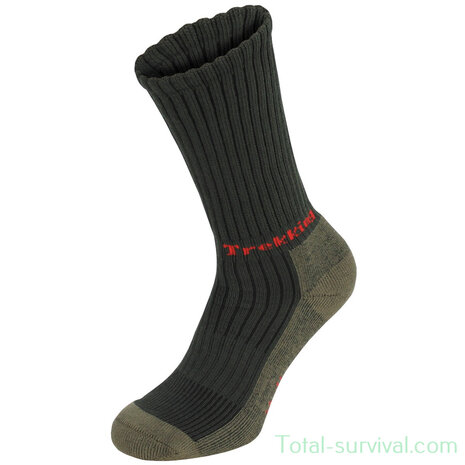 Chaussettes trekking Fox outdoor, "Lusen", vert olive, Semelle &eacute;ponge