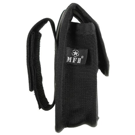 MFH &eacute;tui &agrave; menottes en nylon noir avec boucle de ceinture velcro