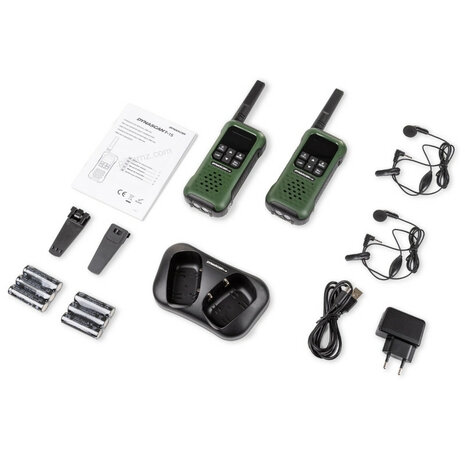 Dynascan F-15 Dual professional outdoor walkie-talkies (2 pieces) green, PMR-446
