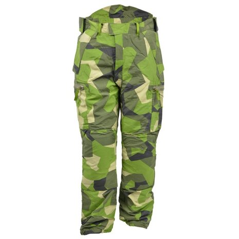 Surpantalon thermique de l'arm&eacute;e su&eacute;doise avec bretelles Ale-Tex, M90 camo