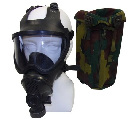 Belgian BEM-4GP Full Face mask / Gas mask with bag, jigsaw camo