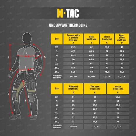 M-Tac Thermal Base Layer Set, Pantalon + Pull, Thermoline ECW, noir