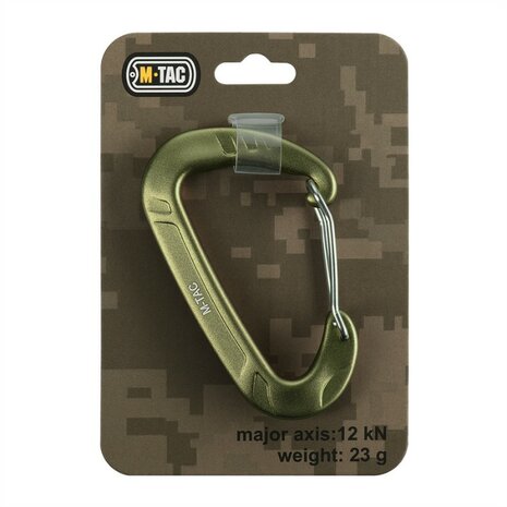 M-Tac mousqueton en aluminium 7.8 &times; 4.5 cm 12kN Type 2, vert olive