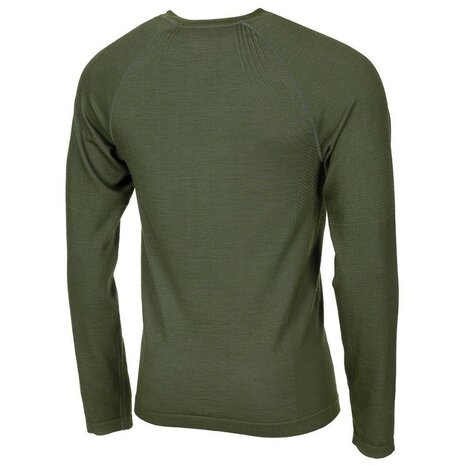 Fox outdoor maillot de corps thermique Merino 50, manches longues, vert olive 