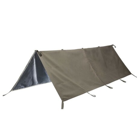AB B&acirc;che Bundeswehr / Basha (IRR), TPU 3 couches, vert olive RAL7013, boucles de fixation, 155 x 275 cm