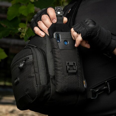 M-Tac Molle Smartphone Pouch Elite Large Hex, Zwart