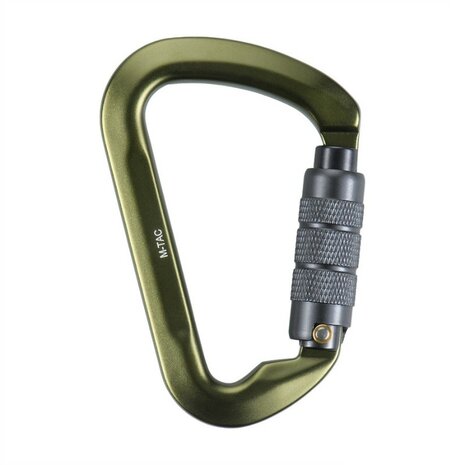 M-Tac mousqueton en aluminium de 10 cm avec verrouillage &agrave; ba&iuml;onnette 30 kN, vert olive