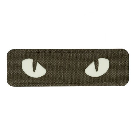 M-Tac velcro patch Cat Eyes Vert ranger, 25 x 80 mm, GID Fluorescent r&eacute;fl&eacute;chissant