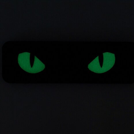 M-Tac velcro patch Cat Eyes noir, 25 x 80 mm, GID Fluorescent r&eacute;fl&eacute;chissant