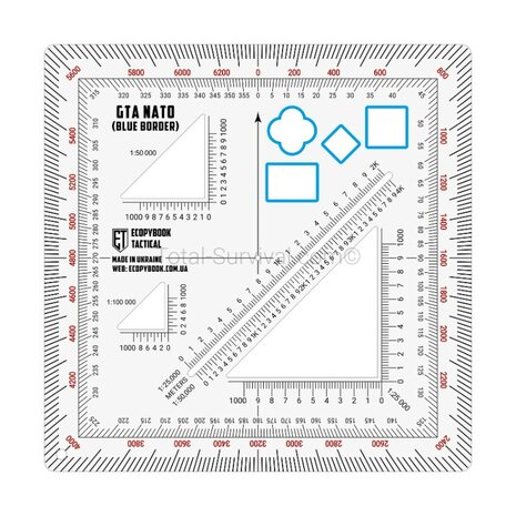 Ecopybook R&egrave;gle tactique GTA NATO, bordure bleue