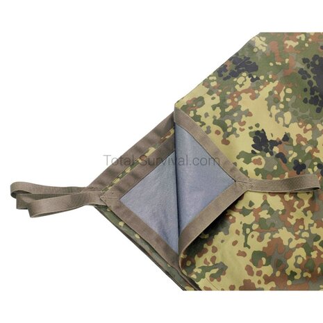 AB B&acirc;che Bundeswehr / Basha (IRR), TPU 3 couches, Flecktarn, boucles de fixation, 155 x 275 cm