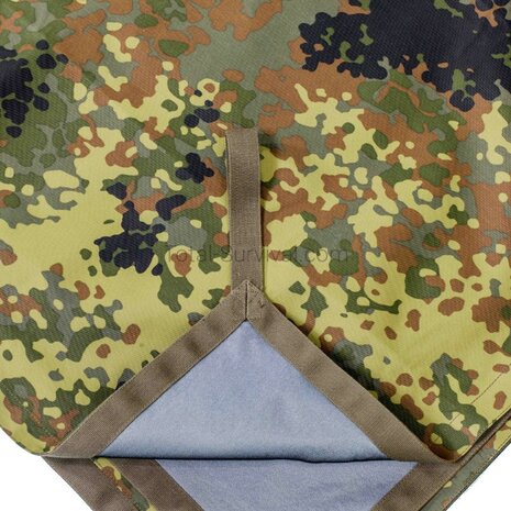 AB B&acirc;che Bundeswehr / Basha (IRR), TPU 3 couches, Flecktarn, boucles de fixation, 155 x 275 cm
