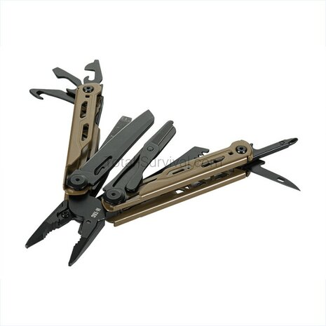 M-Tac Yukon Multitool Typ 13, Edelstahl, Braun/Schwarz