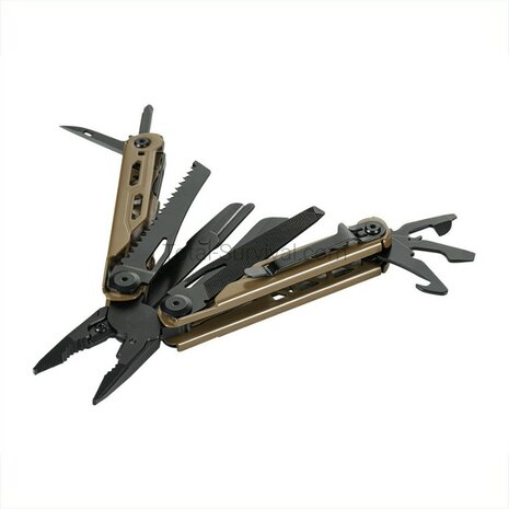 M-Tac Yukon Multitool Typ 13, Edelstahl, Braun/Schwarz