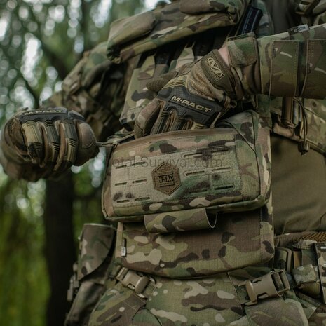 M-Tac Unterbauchschutz f&uuml;r ballistische Eins&auml;tze mit Molle Tasche, Multicam