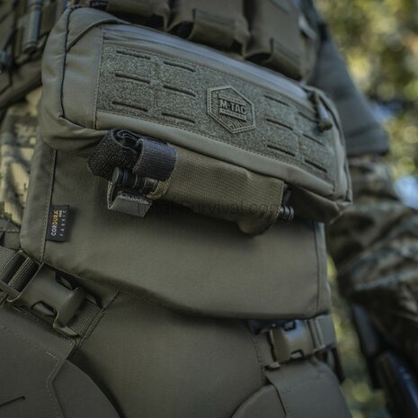 M-Tac Unterbauchschutz f&uuml;r ballistische Eins&auml;tze mit Molle Tasche, Ranger gr&uuml;n