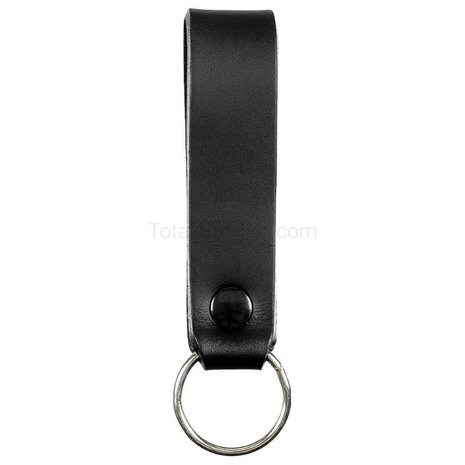 Porte-cl&eacute;s de la police britannique pour ceinture 10 cm, en cuir noir