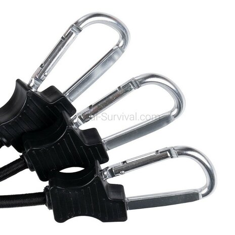 Fosco corde &eacute;lastique 60 cm avec mousquetons, 2 pi&egrave;ces, noir