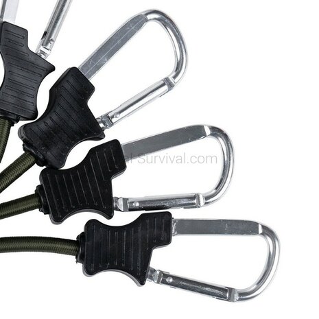 Fosco corde &eacute;lastique 60 cm avec mousquetons, 2 pi&egrave;ces, vert olive