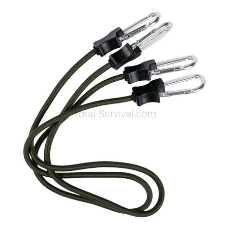 Fosco corde &eacute;lastique 90 cm avec mousquetons, 2 pi&egrave;ces, noir