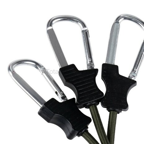 Fosco corde &eacute;lastique 90 cm avec mousquetons, 2 pi&egrave;ces, noir