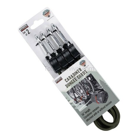 Fosco corde &eacute;lastique 90 cm avec mousquetons, 2 pi&egrave;ces, noir