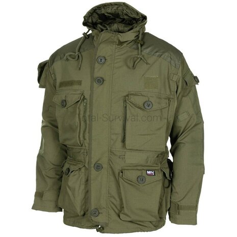 MFH veste commando, Smock, avec capuche, coupe-vent, vert olive