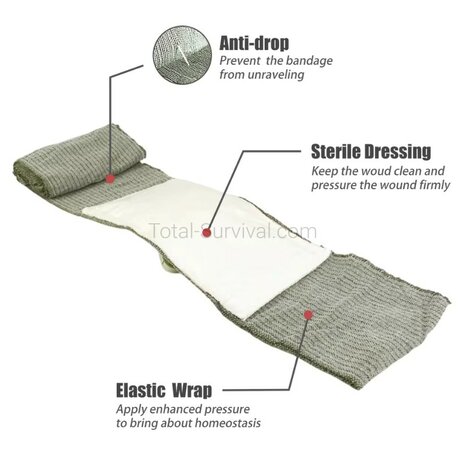 Rhino Rescue 4" israelischer Traumaverband / Druckverband mit Druckapplikator