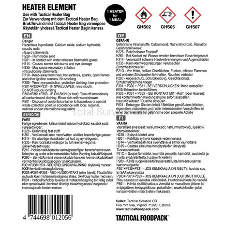 Tactical Foodpack Heater Element