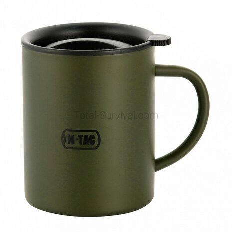 M-Tac mug isotherme avec couvercle 400 ml, vert olive