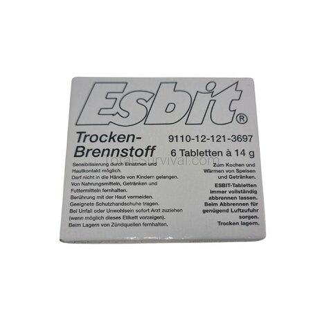 Esbit comprim&eacute;s de combustible solide, 84 g (6 comprim&eacute;s de 14 g)