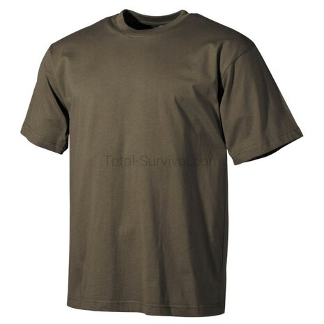 MFH T-shirt US en coton, manches courtes, vert olive, 170 g/m&sup2;