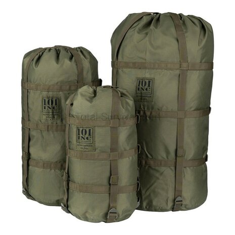 101 Inc compressiezak voor slaapzakken medium 20L, legergroen