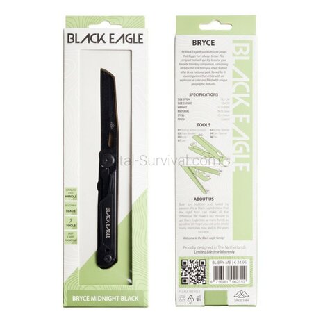 Black Eagle Bryce Multifunktionsmesser, Edelstahl, Midnight black