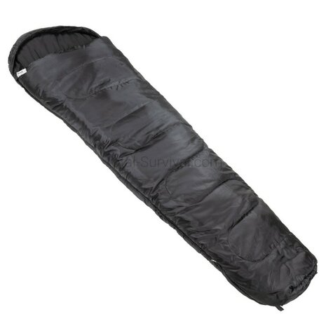 MFH mountain mummy sleeping bag 2-layer filling, 3 seasons, black