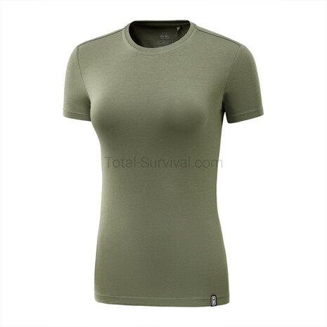 M-Tac Damen T-Shirt aus Baumwolle f&uuml;r warmes Wetter, kurze &Auml;rmel, olivgr&uuml;n