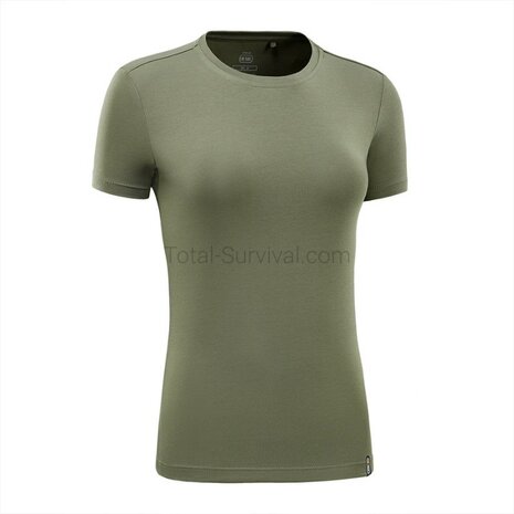 M-Tac Damen T-Shirt aus Baumwolle f&uuml;r warmes Wetter, kurze &Auml;rmel, olivgr&uuml;n