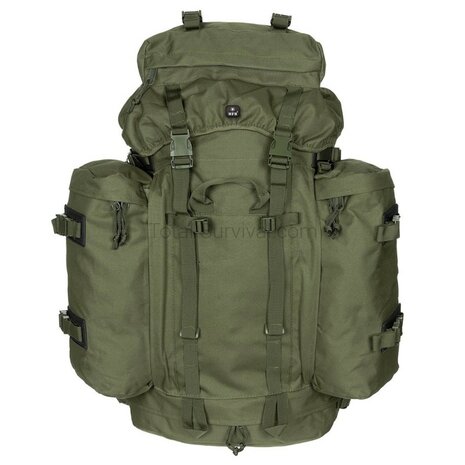MFH commando mountain backpack, 100l, with daybag side bags, OD green
