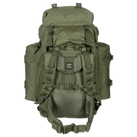 MFH commando mountain backpack, 100l, with daybag side bags, OD green