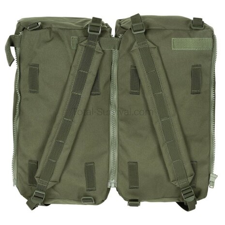MFH commando mountain backpack, 100l, with daybag side bags, OD green
