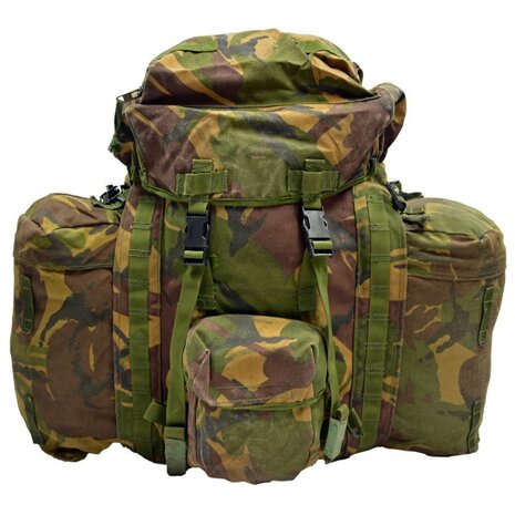 Britischer Bergen Rucksack PLCE Short Convoluted 80 + 20 mit Seitentaschen, DPM camo