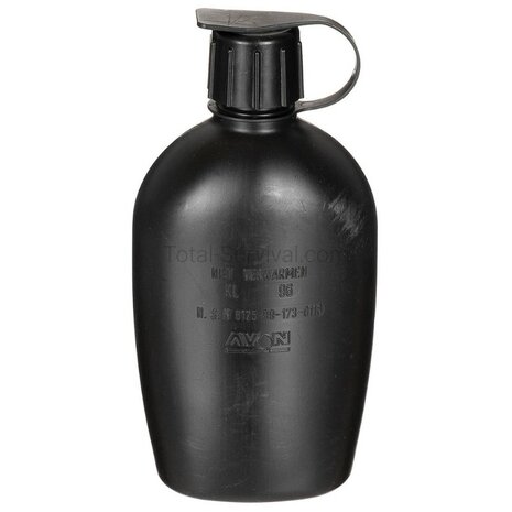 Avon canteen 1L with connection for gas masks, black